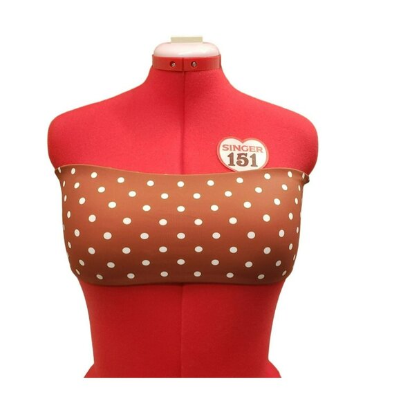 PacSun L.A. Hearts Brown & White Polka Dot Bandeau Bikini Top Large NWT - Picture 1 of 5